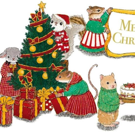 茜ことこ　クリスマスポストカード（小動物）の画像