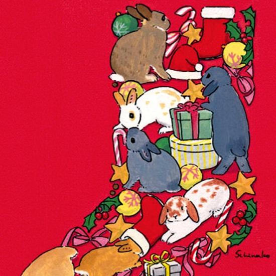 森山標子 クリスマスポストカード（靴下）の画像