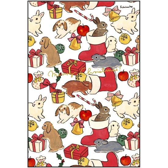 森山標子 クリスマスポストカード（総柄）の画像