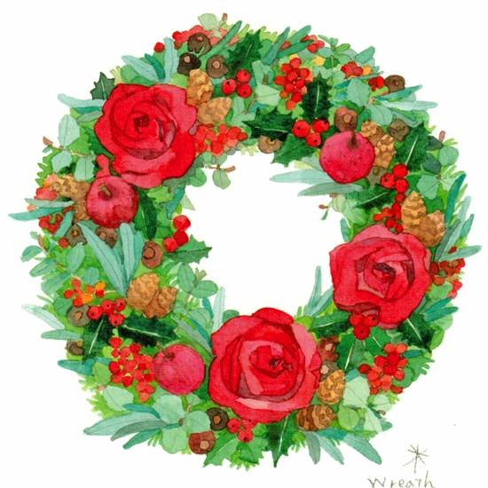 三好貴子 ポストカード（wreath 花輪）の画像