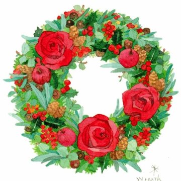 三好貴子 ポストカード（wreath 花輪）の画像