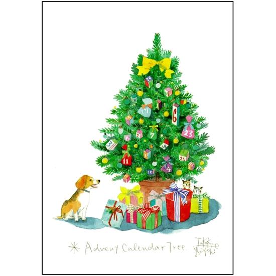 三好貴子 ポストカード（アドベントカレンダーツリー）の画像