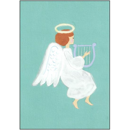 ひらいみも ポストカード（天使：ハープ）の画像