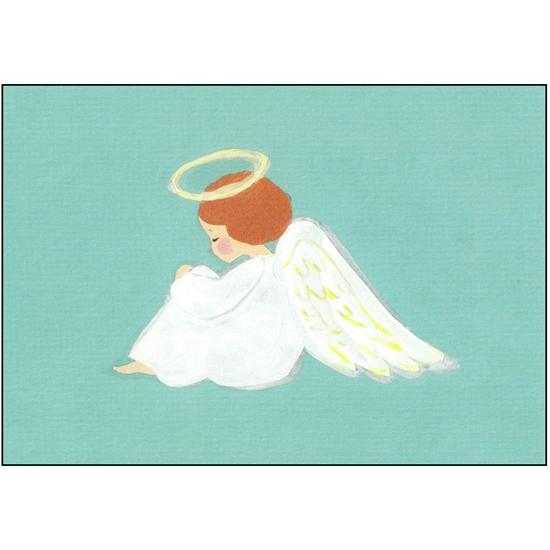 ひらいみも ポストカード（天使：座り）の画像