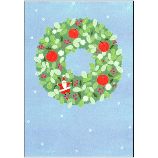 ひらいみも ポストカード（リース：りんご）の画像