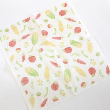蚊帳の夢　絵便りふきん（野菜）の画像
