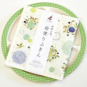 蚊帳の夢　絵便りふきん（ボタニカル）の画像