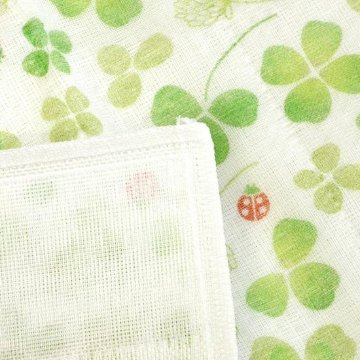 蚊帳の夢　絵便りふきん（クローバー）の画像