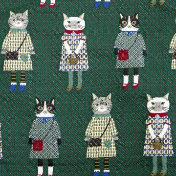 パーラーすずらん堂　ゴブラン織りサブバッグ おめかしさん（モスグリーン）の画像