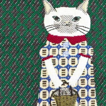 パーラーすずらん堂　ゴブラン織りサブバッグ おめかしさん（モスグリーン）の画像