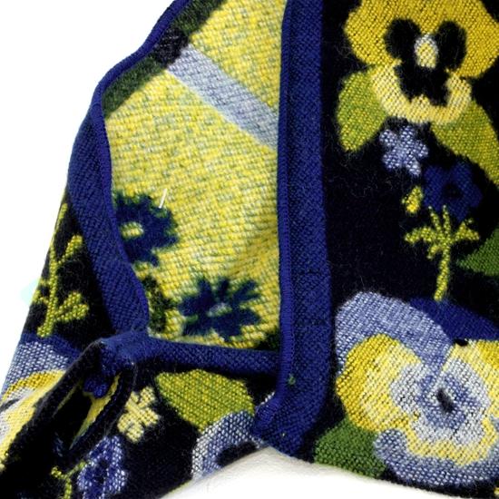 ラシクモア　フランス製プチマフラー（パンジー）ネイビーブルーの画像