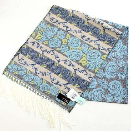 ラシクモア　フランス製マフラー（ローズボーダー）ペールスカイの画像