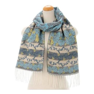 ラシクモア　フランス製マフラー（ローズボーダー）ペールスカイの画像