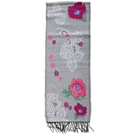 ラシクモア　フランス製マフラー（レースアネモネ）グレーの画像