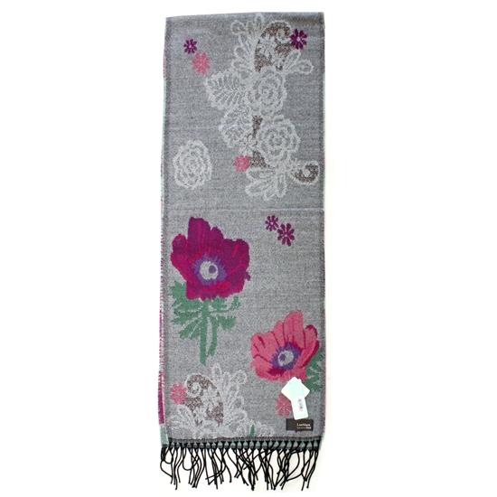 ラシクモア　フランス製マフラー（レースアネモネ）グレーの画像