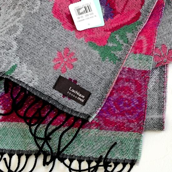 ラシクモア　フランス製マフラー（レースアネモネ）グレーの画像