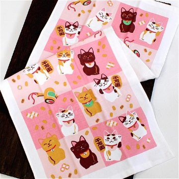 さいか　ガーゼたおる（招き猫に小判）の画像