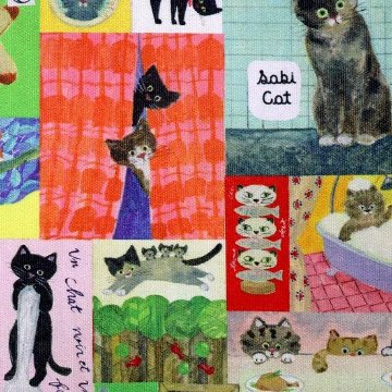 ミネット　フラットポーチ（コラージュ）の画像