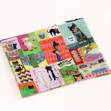 ミネット　フラットポーチ（コラージュ）の画像