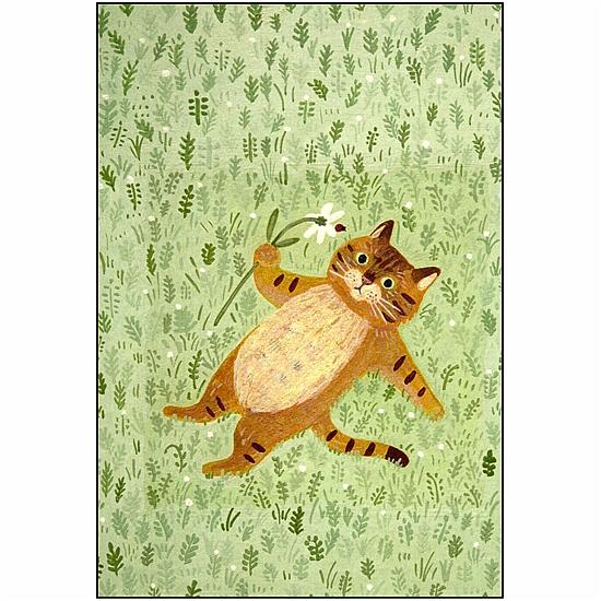 4legs ポストカード（草はらのトラネコ）の画像