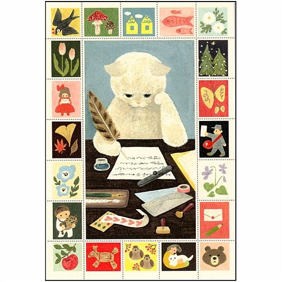 絵本の中のねこ ポストカード（手紙猫）の画像
