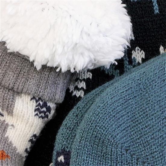 STREAM　裏ボア２重編みルームソックス（花とトリ）の画像