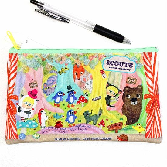 エクート　ペンポーチ（カラフル森）の画像