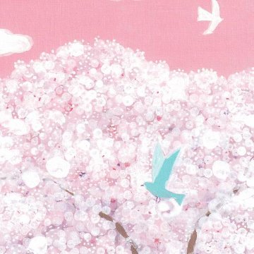 ひらいみも ポストカード（空と桜：青い鳥）の画像