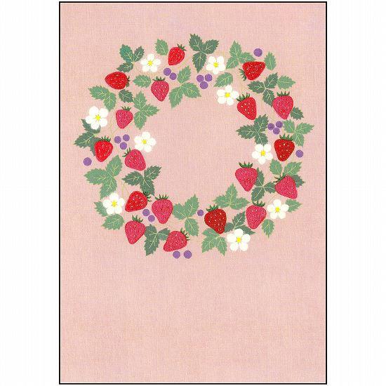 ひらいみも ポストカード（春のリース：いちご）の画像