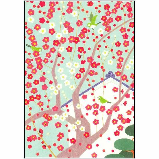 ひらいみも ポストカード（早春 梅便り：小鳥たち）の画像