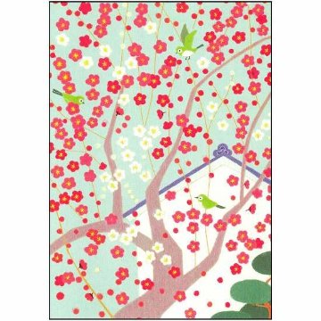 ひらいみも ポストカード（早春 梅便り：小鳥たち）の画像