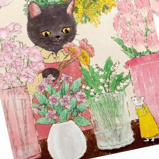 茜ことこ　ポストカード（猫のお花屋）の画像