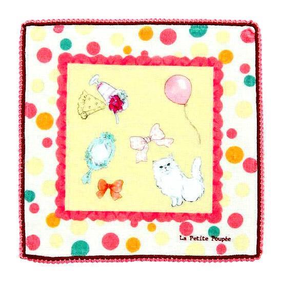 プティット・プぺ　ミニタオル（ドットキャット）の画像