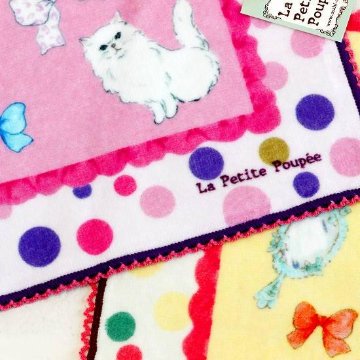 プティット・プぺ　ミニタオル（ドットキャット）の画像
