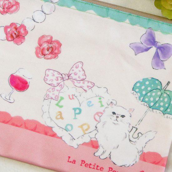 プティット・プぺ　ぺたんこポーチ（キャット＆プードル）の画像