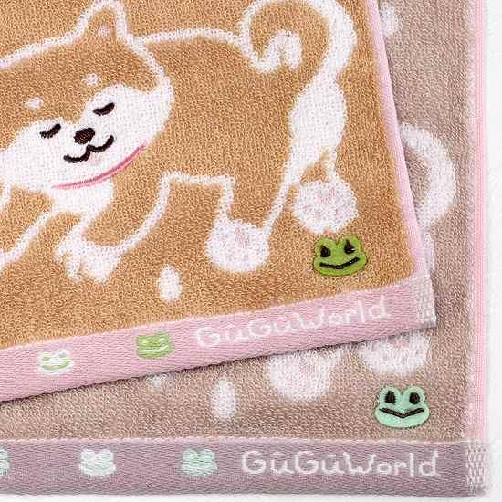 GuGu World タオルハンカチ（雨の日の柴犬）の画像