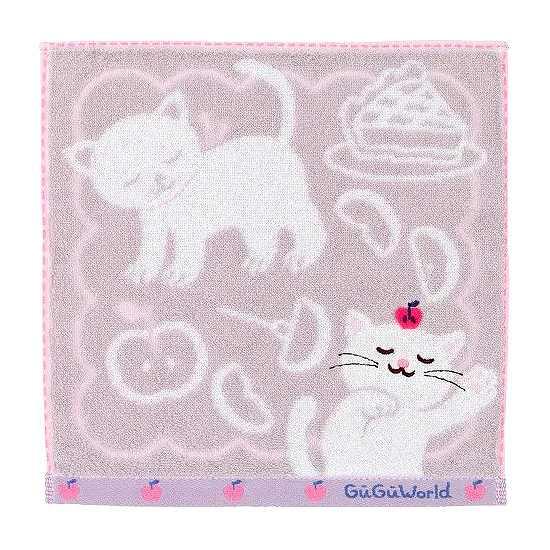 GuGu World タオルハンカチ（猫とアップル）の画像