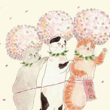 トコロコムギ ポストカード（桜前線にゃんこ）の画像