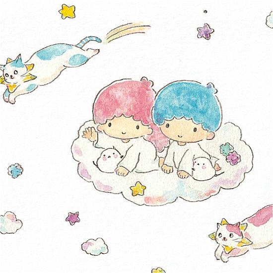 トコロコムギ×サンリオ　ポストカード（キキ＆ララと夜空の流れ星にゃんこ）の画像