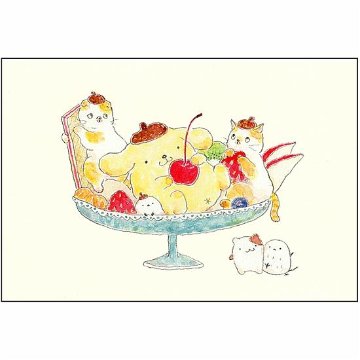 トコロコムギ×サンリオ　ポストカード（気分はポムポムプリン　アラモード♪）の画像