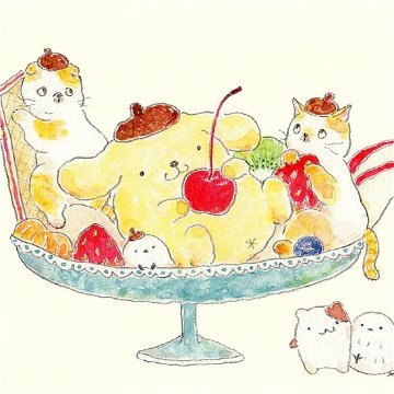 トコロコムギ×サンリオ　ポストカード（気分はポムポムプリン　アラモード♪）の画像