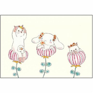 トコロコムギ×サンリオ　ポストカード（シナモロールとクッキーの妖精さんにゃんこ）の画像