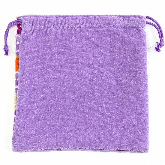 レインボーベア　巾着（スタンプ）パープルの画像