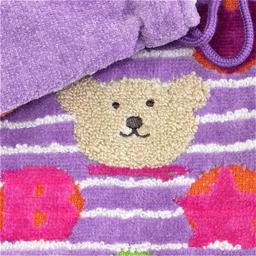 レインボーベア　巾着（スタンプ）パープルの画像