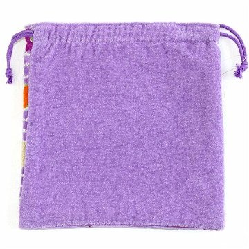 レインボーベア　巾着（スタンプ）パープルの画像