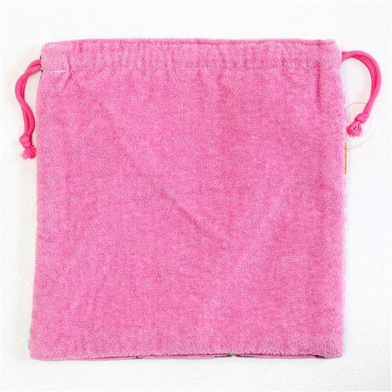 レインボーベア　巾着（スタンプ）ピンクの画像