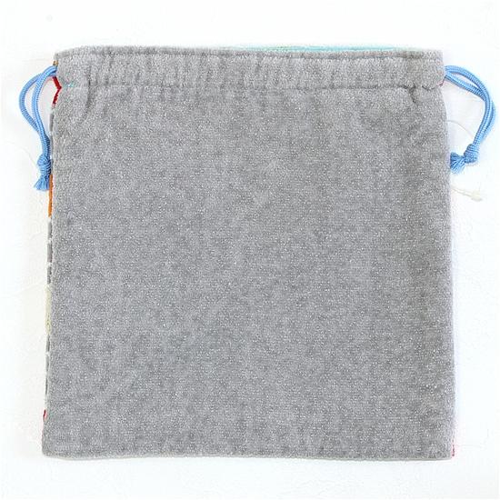 レインボーベア　巾着（スタンプ）グレーの画像