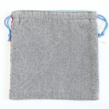 レインボーベア　巾着（スタンプ）グレーの画像