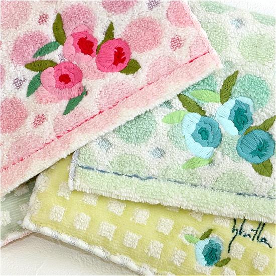 シビラ　ポケットハンカチ（水玉＆バラ）の画像