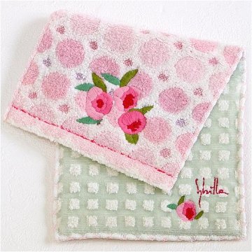 シビラ　ポケットハンカチ（水玉＆バラ）の画像